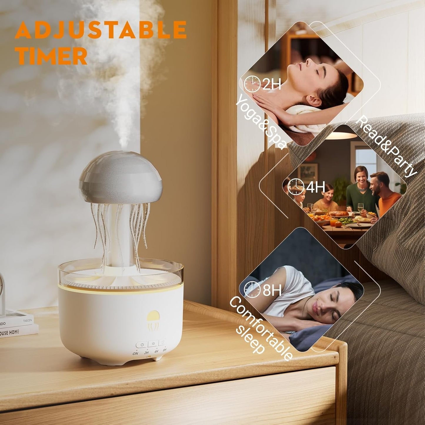 300ML Jellyfish Essential Oil Diffuser, Humidifiers for Bedroom with Remote Cont