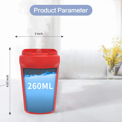 Portable Coke Cup Mini Humidifier, 260Ml Small Mist Humidifier, USB Personal Desktop Humidifiers for Bedroom Travel Office Home, 2 Quiet Mist Modes, Red