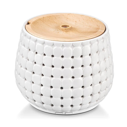 250Ml Ceramic Oil Diffuser for Essential Oils Large Room, Aromatherapy Oil Diffuser Cool Mist Humidifier with 7 Colors Lights 2 Mist Modes White
