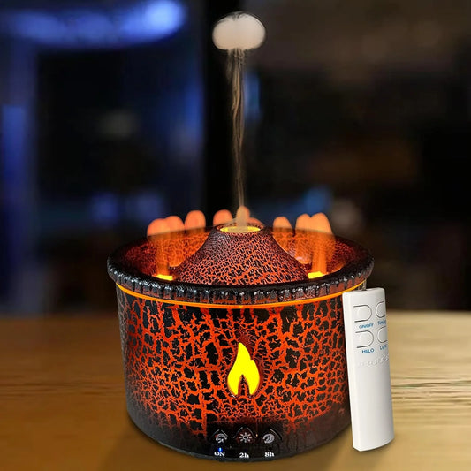 Volcano Diffuser, Essential Oil Diffuser, 300Ml, Flame & Volcano Mist Mode, Black